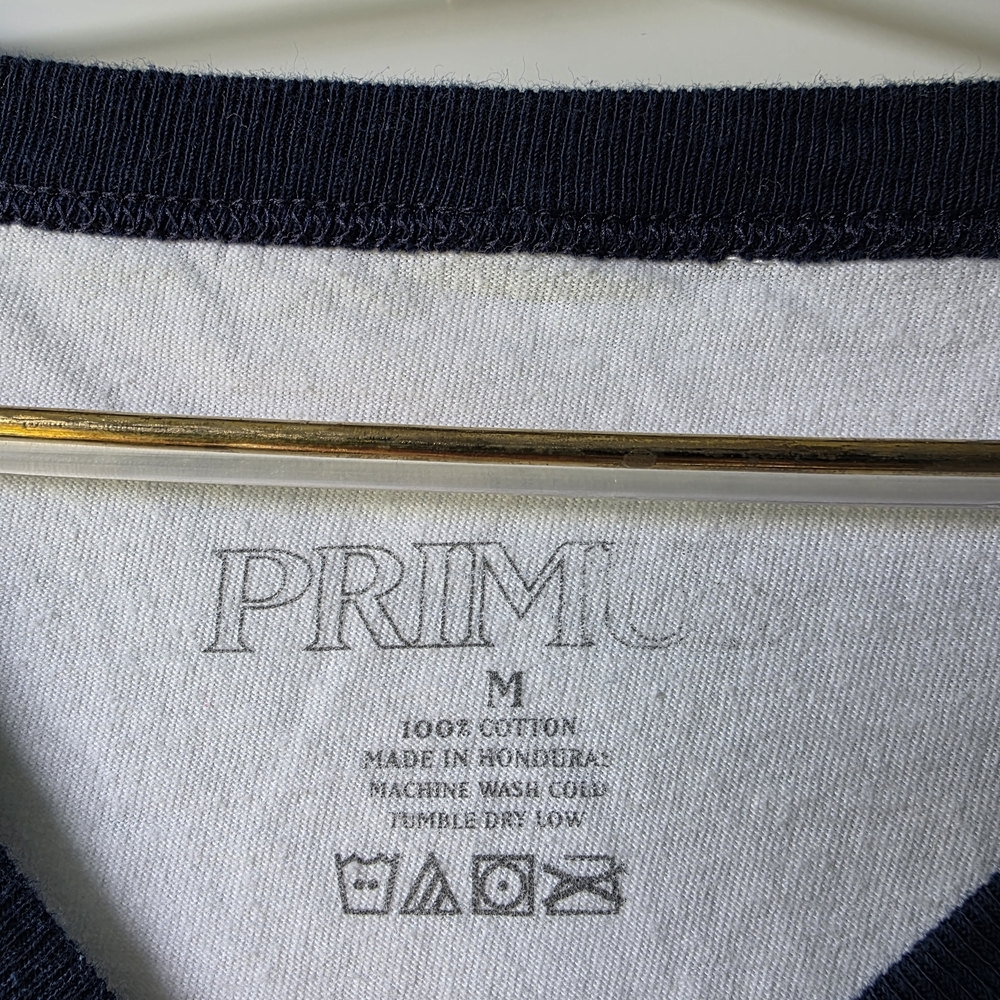 Womens Raglan PRIMUS Shirt - White and Navy - Picture 4 of 4